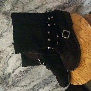 Black studded ankle boots